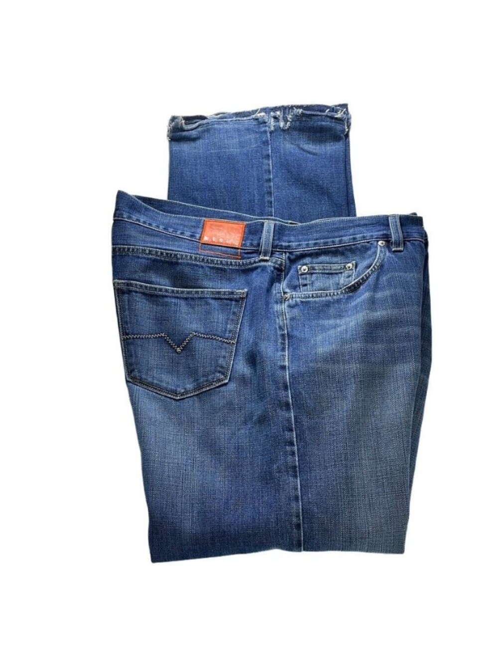 Hugo Boss Mens Distressed Straight-Leg Denim Jeans W40 L34 Blue Cotton Casual